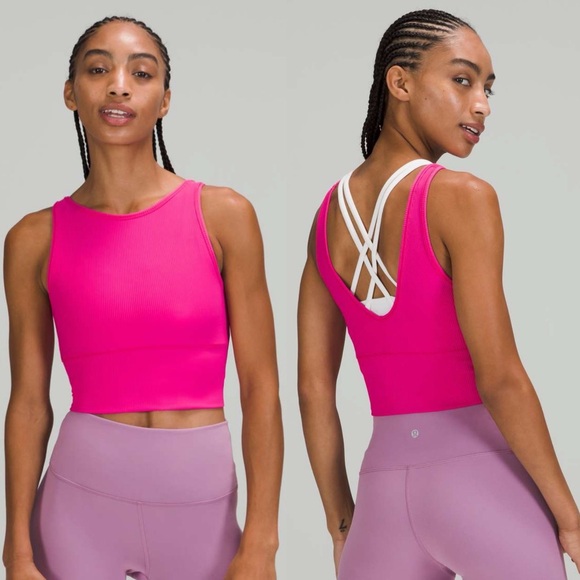 lululemon athletica Other - lululemon athletica Hot Pink Cropped Sports Bra Top size 4